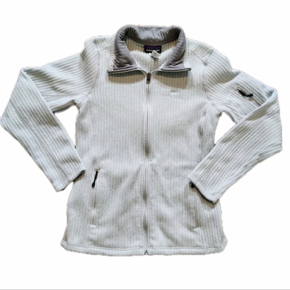 Patagonia Better Sweater Womens M Full Zip Fleece Jacket Gray Ribbed Athleisure